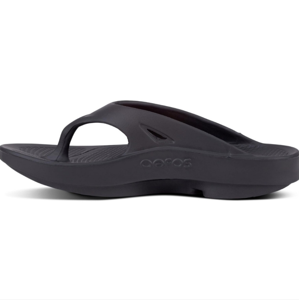Oofos Mens Womens Premium New Black Sandals Flip Flops M8 W10 EUR41 - Picture 6 of 7
